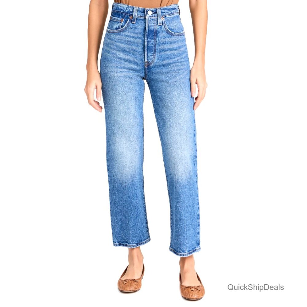 Premium High Rise Straight Ankle Jeans, Size 27, 27" Inseam